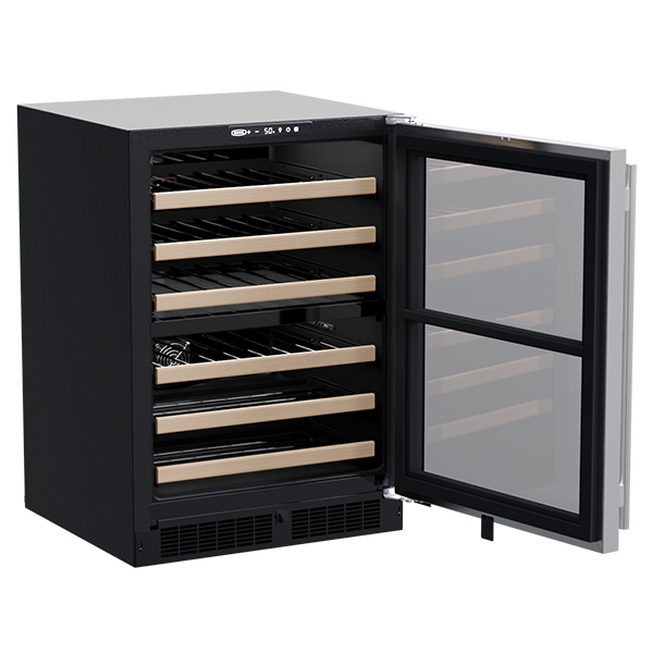Marvel 24-In Built-In High-Efficiency Dual Zone Wine Refrigerator Stainless Steel Glass Reversible Door