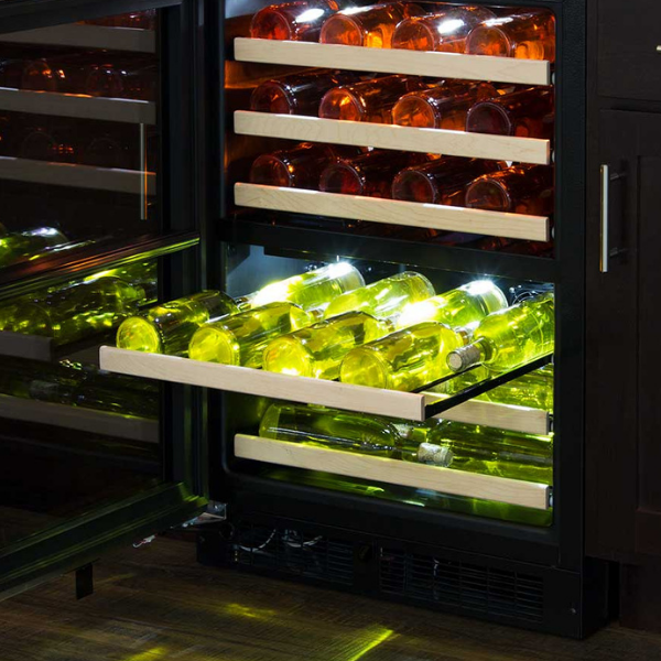 Marvel 24-In Built-In High-Efficiency Dual Zone Wine Refrigerator Stainless Steel Glass Reversible Door