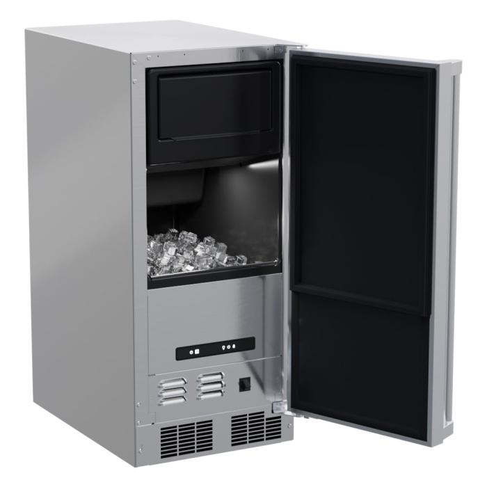 Marvel 15-In Outdoor Built-In Clear Ice Machine For Gravity Drain Applications Stainless Steel Solid Reversible Door