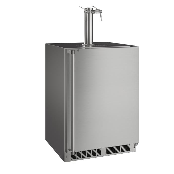 Marvel 24-in Outdoor Built-in Dispenser with Twin Wine & Beverage Tap Stainless Steel Lock Reversible Door