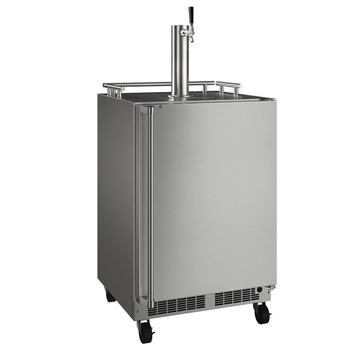 Marvel 24-in Outdoor Mobile Dispenser with Single Beer & Beverage Tap Stainless Steel Lock Reversible Door
