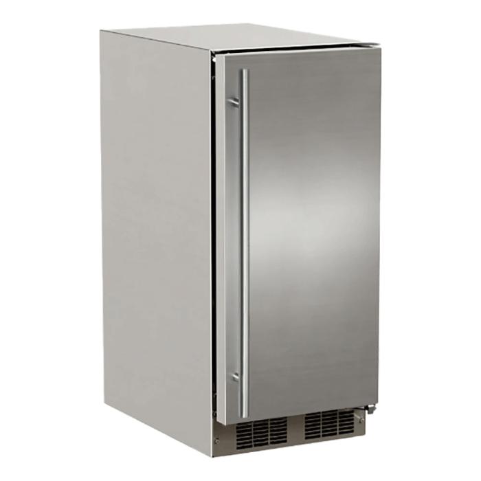 Marvel 15 inch Outdoor Nugget Ice Machine Stainless Steel Solid Reversible Door