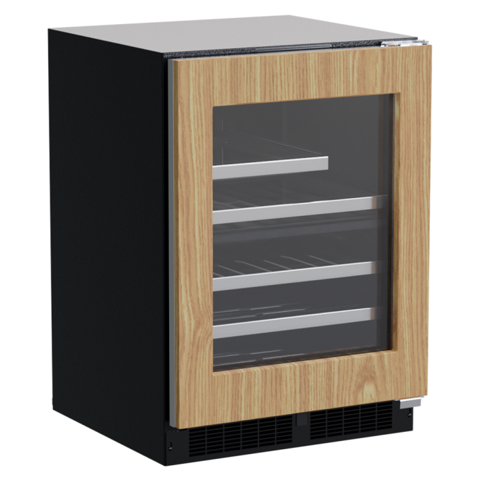 Marvel 24-In Professional Built-In Dual Zone Wine And Beverage Center Panel Ready Glass Lock Reversible Door
