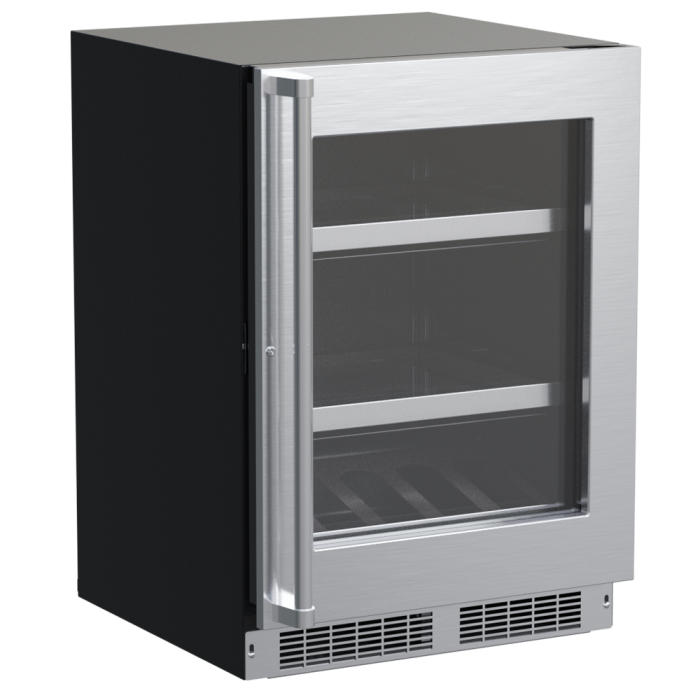 Marvel 24-In Professional Built-In Beverage Center With Stainless Steel Glass Lock Reversible Hinge