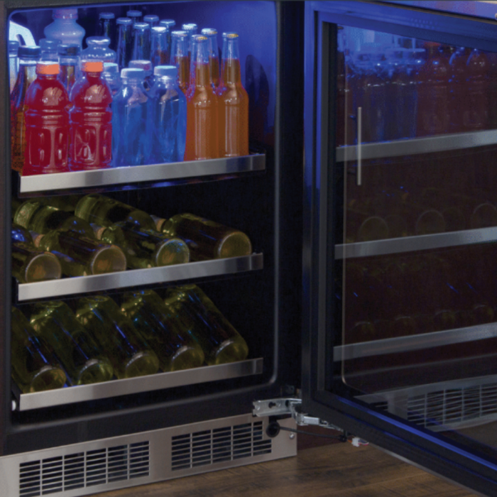 Marvel 24-In Professional Built-In Beverage Center With Stainless Steel Glass Lock Reversible Hinge