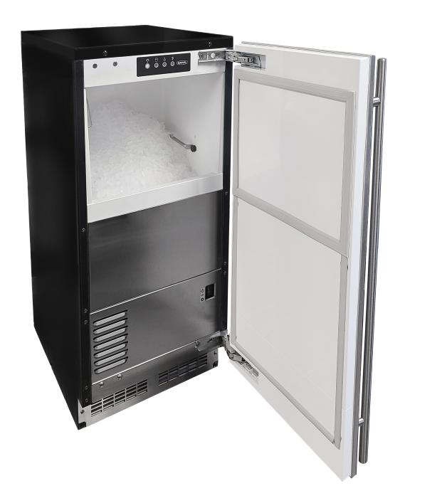Marvel 15" Nugget Ice Machine, Pump Stainless Steel Solid Reversible Door