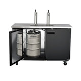 Maxx Cold 61 Inch 2 Liquids Beer Tower / Dispenser with Stainless Steel Top - Black