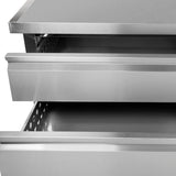 Maxx Cold 50 Inch Two-Drawer Refrigerated Chef Base in Stainless Steel - 6.5 Cu. Ft.