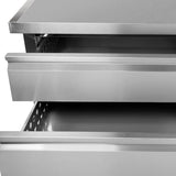 Maxx Cold 74 Inch Four Drawers Refrigerated Chef Base in Stainless Steel - 11.1 Cu. Ft