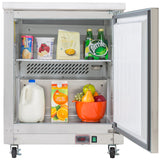 Maxx Cold 27.5 Inch Single Door Undercounter Refrigerator, Stainless Steel