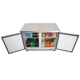 Maxx Cold 48.3 Inch Double Door Undercounter Refrigerator, Stainless Steel