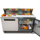 Maxx Cold 61 Inch Sandwich/Salad Prep Station in Stainless Steel