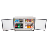 Maxx Cold 60.3 Inch Double Door Undercounter Refrigerator, Stainless Steel