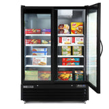 Maxx Cold 54 Inch Glass Door Merchandiser Freezer, Large Storage Capacity, Double Door 72 cuft