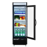 Maxx Cold X-Series Single Glass Door Merchandiser Refrigerator, Free Standing, 16 Cu. Ft. - Black