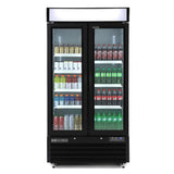 Maxx Cold 36 cuft Double Door Merchandiser Refrigerato with White Exterior and Swinging Doors