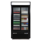 Maxx Cold 36 cuft Narrow Width Sliding Double Glass Door Merchandiser Refrigerator