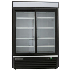 Maxx Cold 54 Inch Double Door Merchandiser Refrigerator, Free Standing, 48 Cu. Ft. - Black