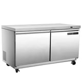 Maxx Cold 61 Inch Undercounter Freezer, Double Door, Stainless Steel