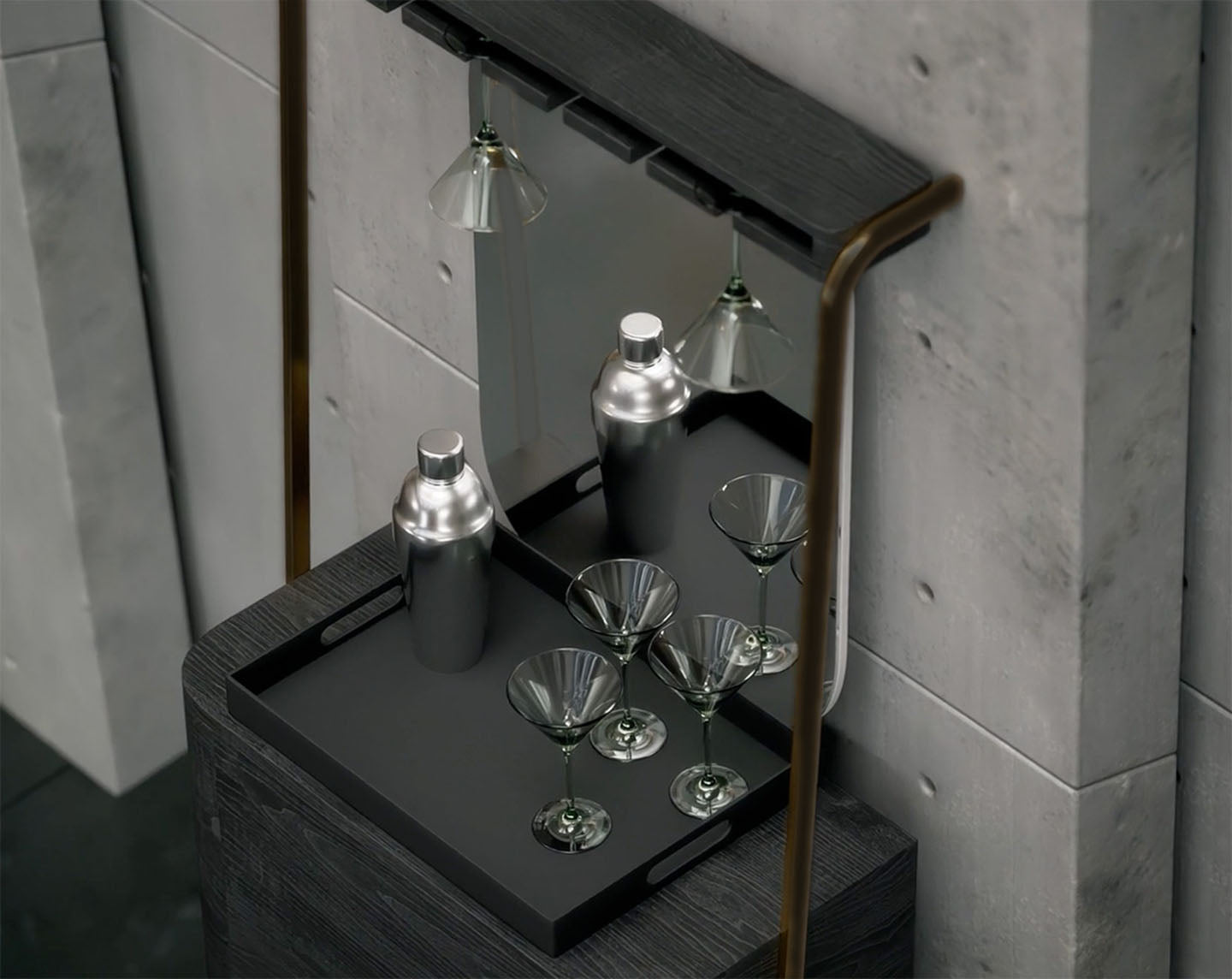 Ram Game PROBARMIN - Prohibition Mini Cocktail Bar Black