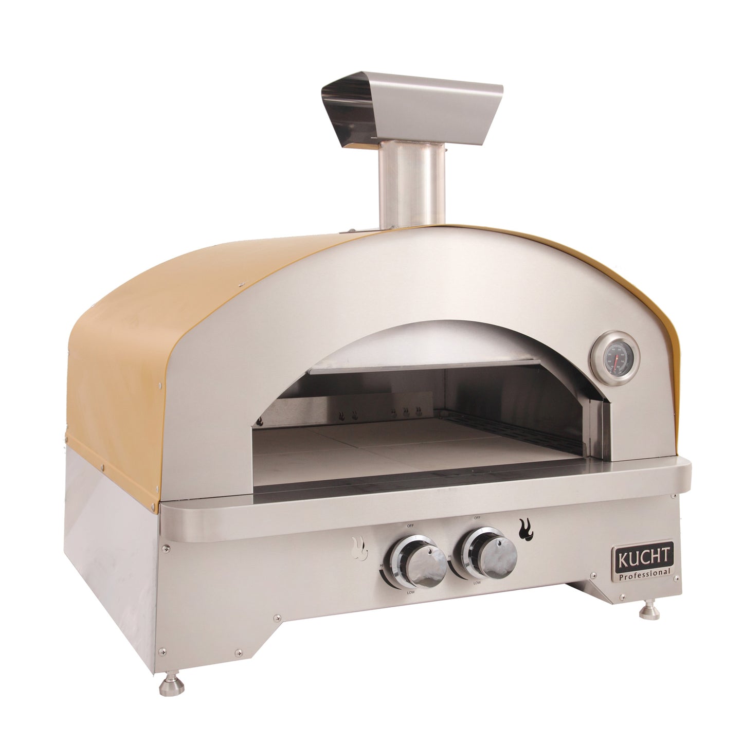 Kucht Napoli Stainless Steel, Countertop & Gas-powered Pizza Oven - Yellow