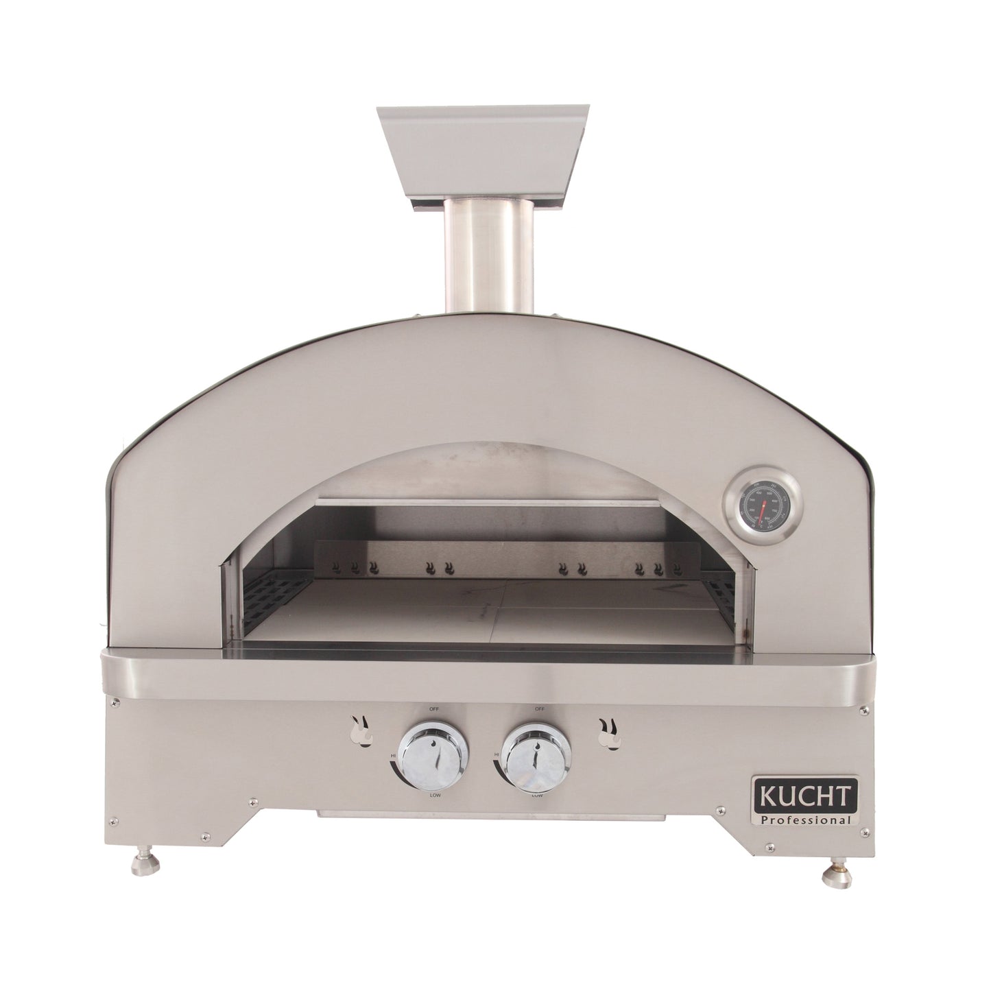 Kucht Napoli Stainless Steel, Countertop & Gas-powered Pizza Oven - Yellow