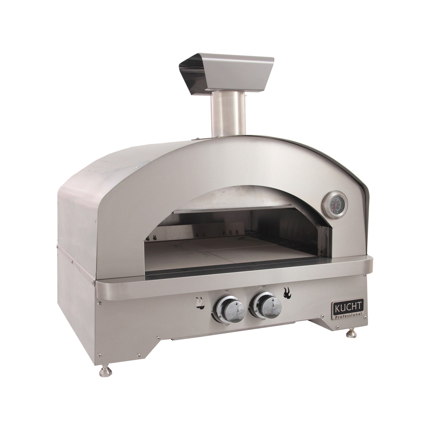 Kucht Napoli Stainless Steel, Countertop & Gas-powered Pizza Oven - Yellow