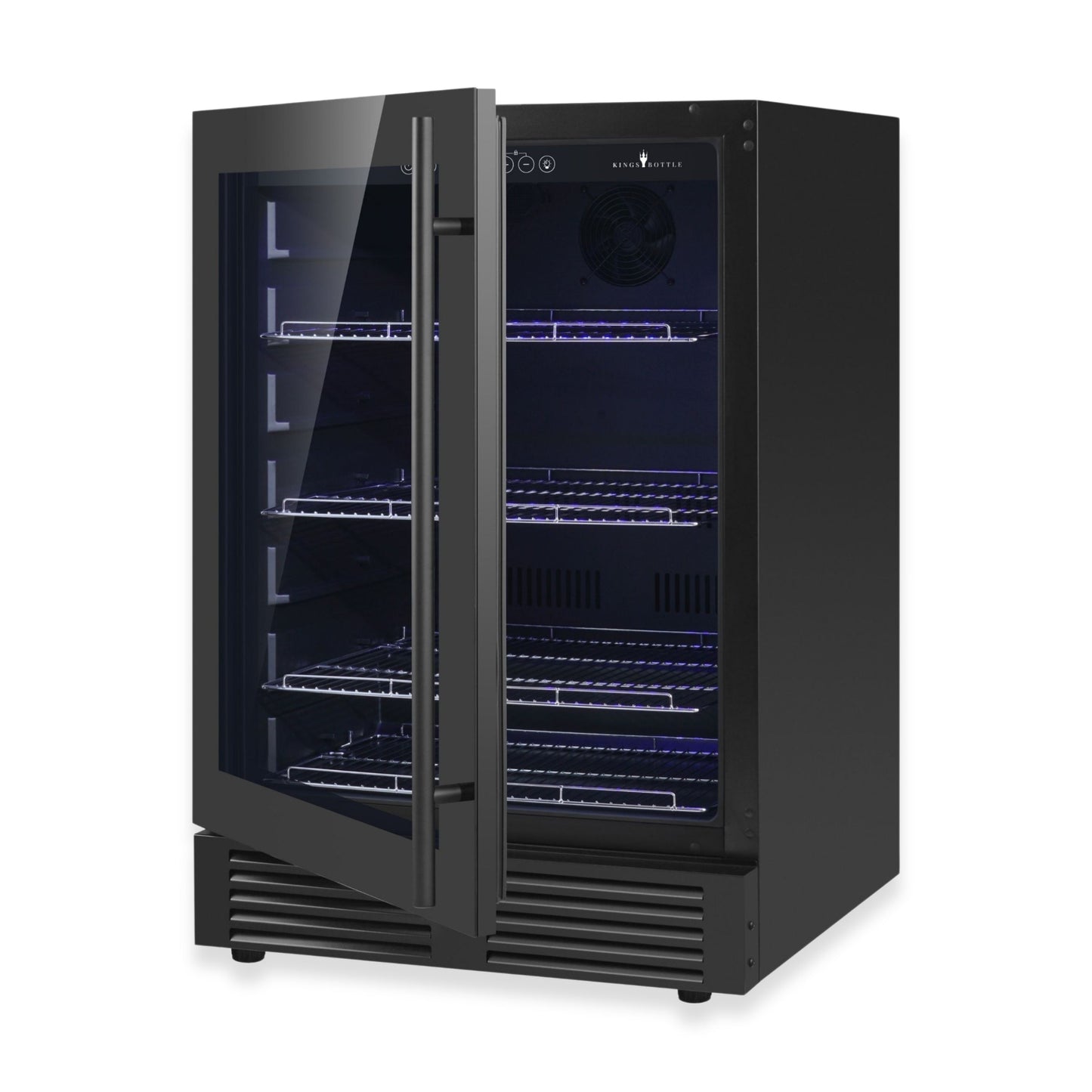 KingsBottle 24 Inch Under Counter LOW-E Glass Door Beer Fridge