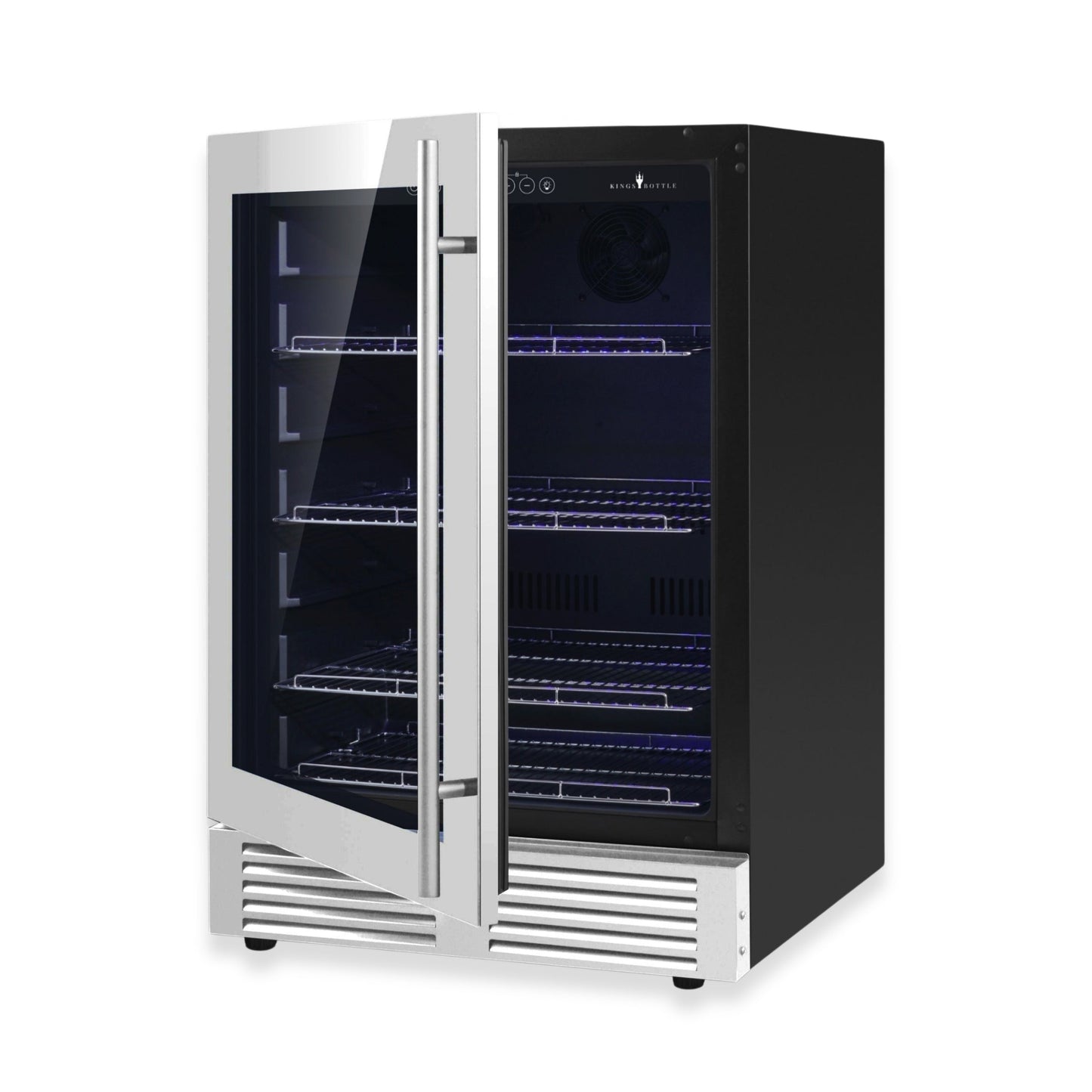 KingsBottle 24 Inch Under Counter LOW-E Glass Door Beer Fridge