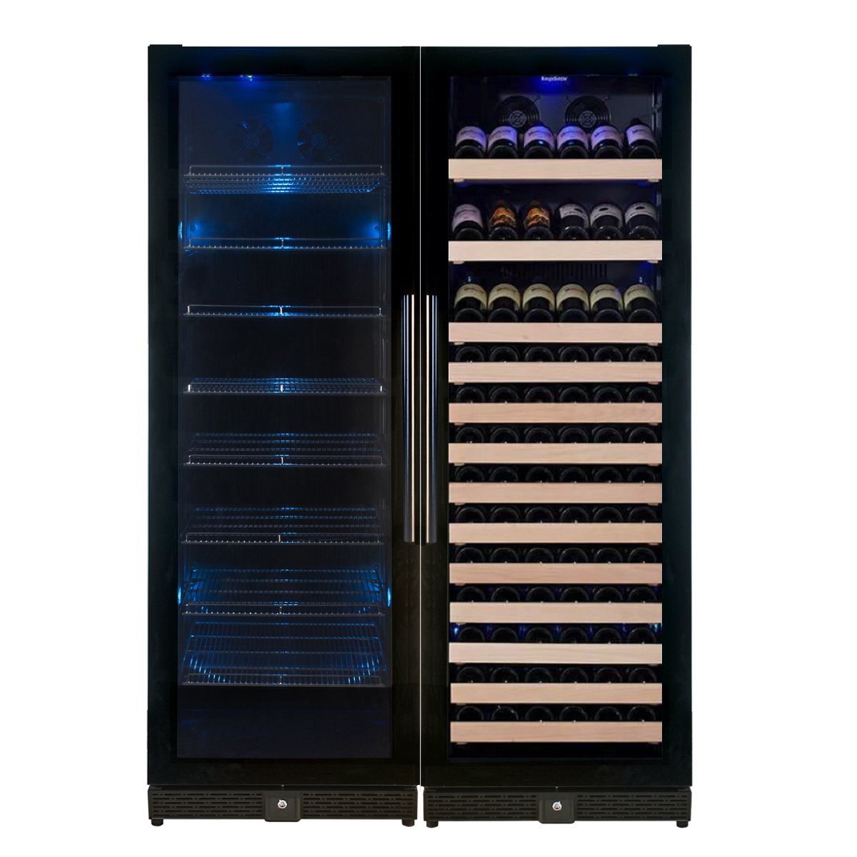 Kingsbottle 72" Large Wine And Beverage Cooler Drinks Combo With Clear Door