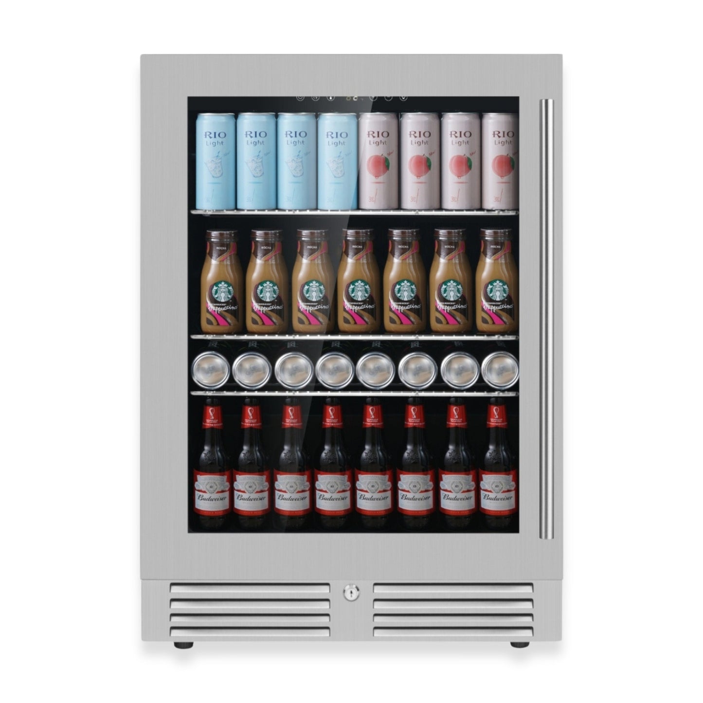 KingsBottle 24 Inch Under Counter LOW-E Glass Door Beer Fridge