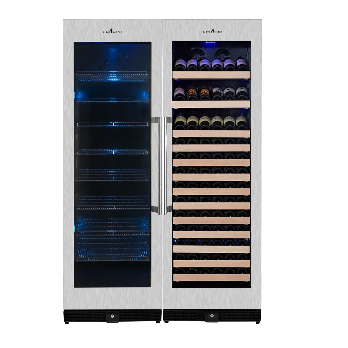 Kingsbottle 72" Large Wine And Beverage Cooler Drinks Combo With Clear Door