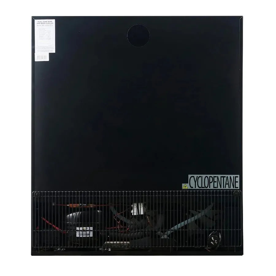 KingsBottle 30″ Low-E Glass Door Black Wine And Beverage Refrigerator Combo