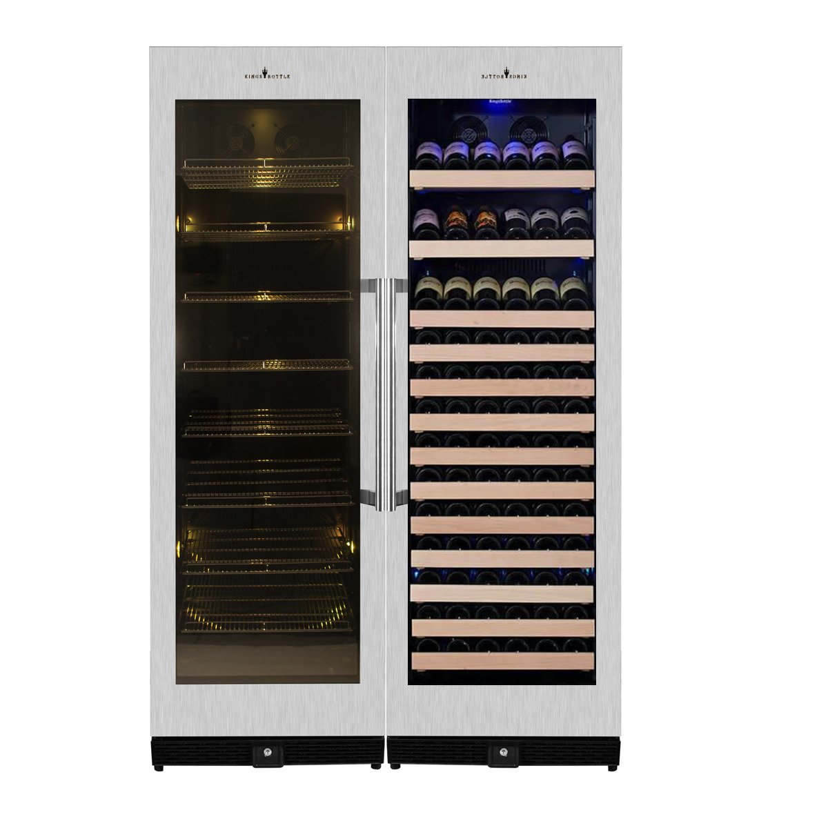 Kingsbottle 72" Large Wine And Beverage Cooler Drinks Combo With Clear Door