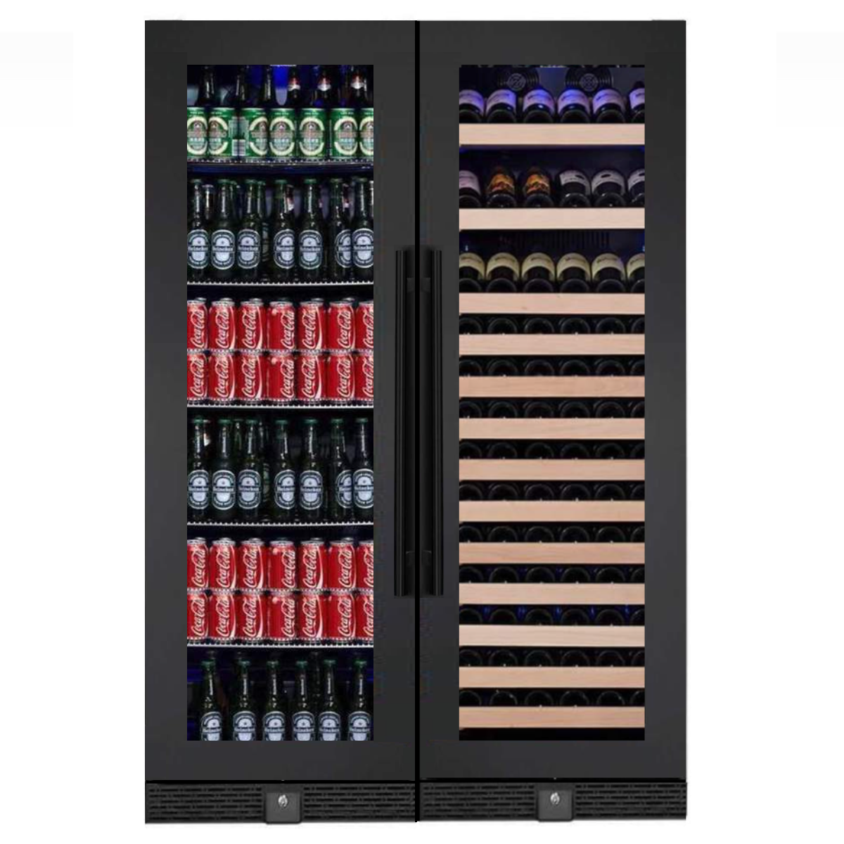 Kingsbottle 72" Large Wine And Beverage Cooler Drinks Combo With Clear Door
