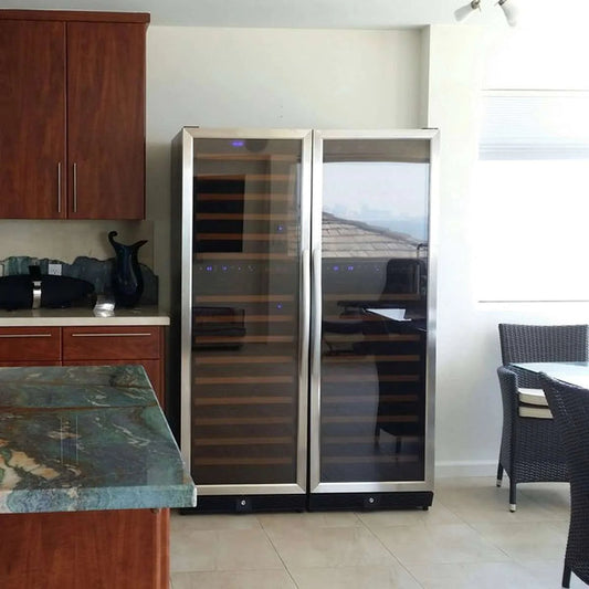 Kings Bottle 72" Tall Beer And Wine Refrigerator Combo With Glass Door