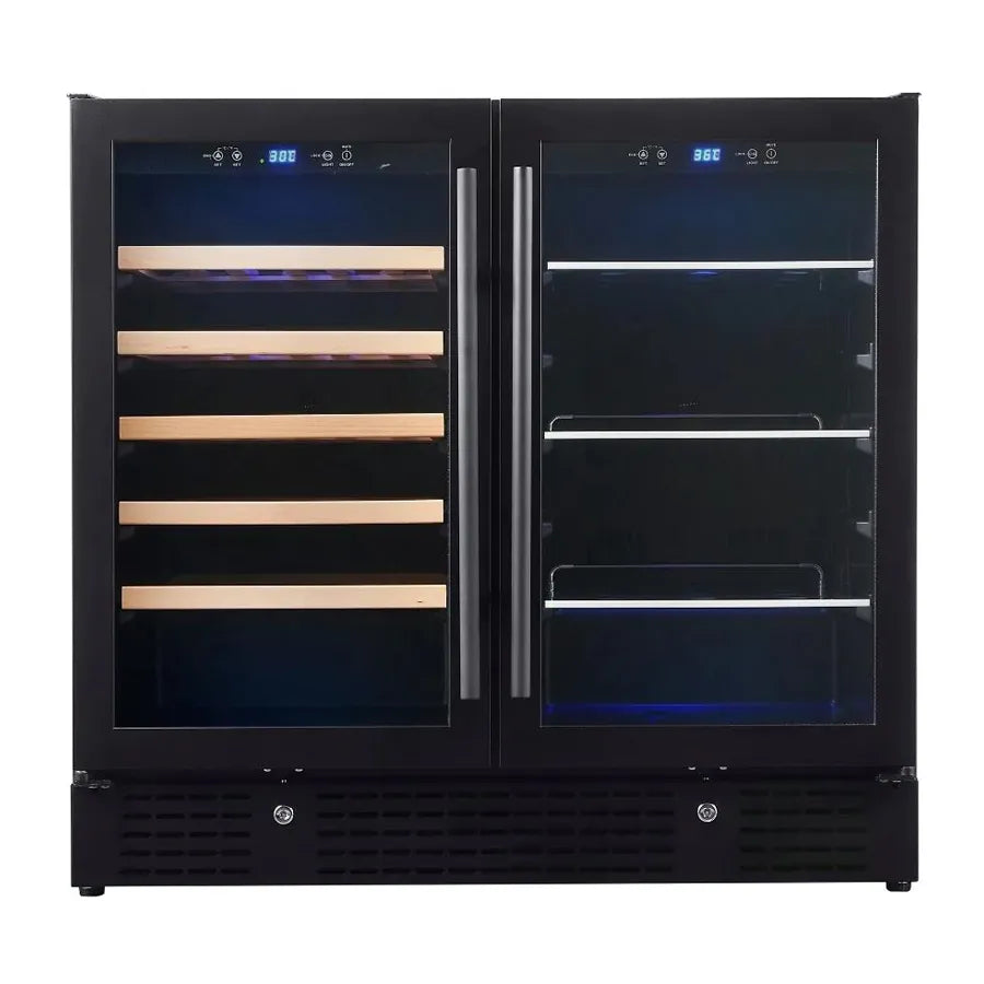 KingsBottle 36″ Under Counter Black Wine And Beverage Refrigerator Combo-Pre Order Now for July 15 Availability.