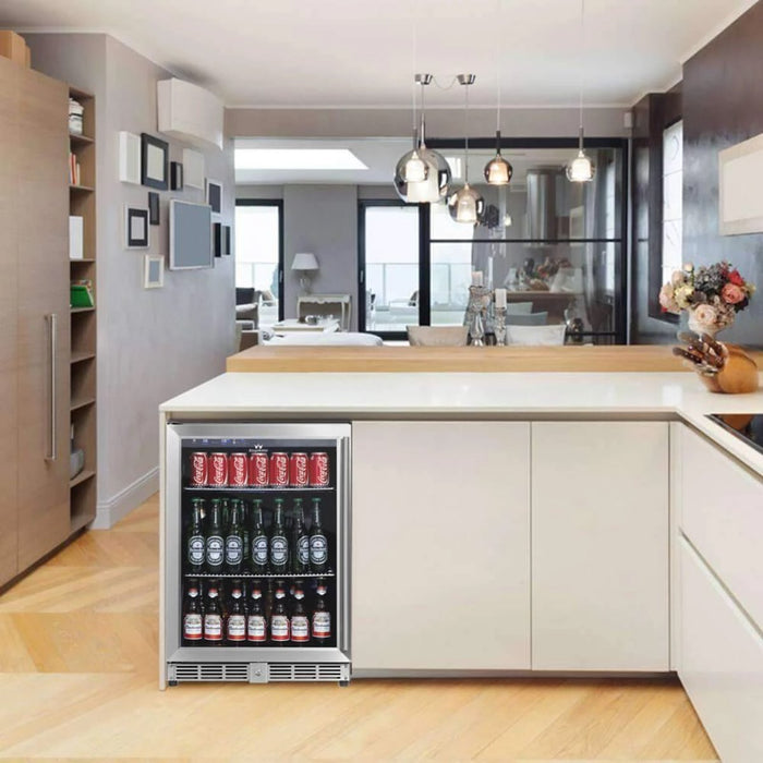Kings Bottle 24 Inch Under Counter Beer Cooler Fridge Built In