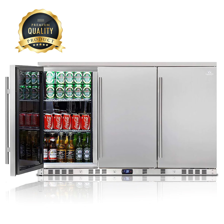 KingsBottle 324 Can 53″ Solid 3-Door Outdoor Beverage Cooler