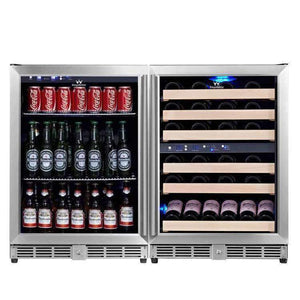 KingsBottle 3-Zone Under Counter Beer Cooler and Wine Refrigerator Combo