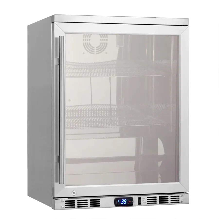 KingsBottle 126 Can 24″ Under Counter Right Hinge Stainless Steel Beverage Refrigerator