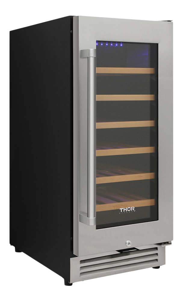 Thor Kitchen 15-Inch Single Zone Wine Cooler, 33 Wine Bottle Capacity