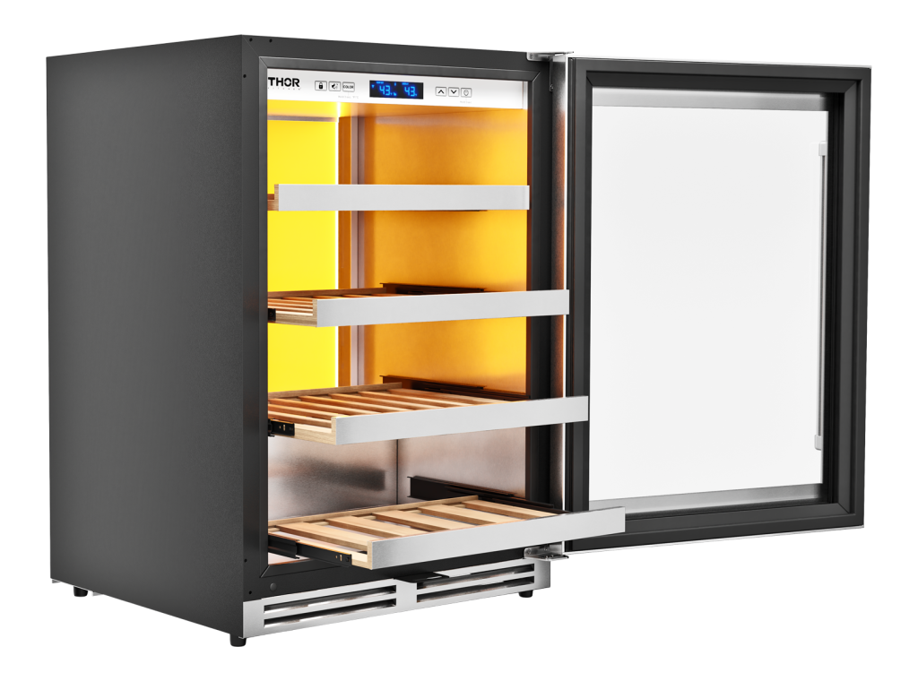Thor Kitchen 24-Inch Single Zone Wine Cooler, 45 Wine Bottle Capacity