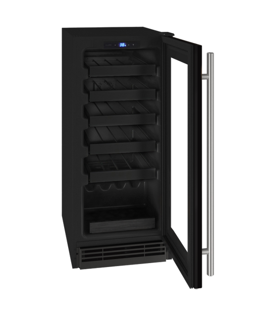 U-Line Wine Captain 15" Reversible Hinge Black Frame 115v