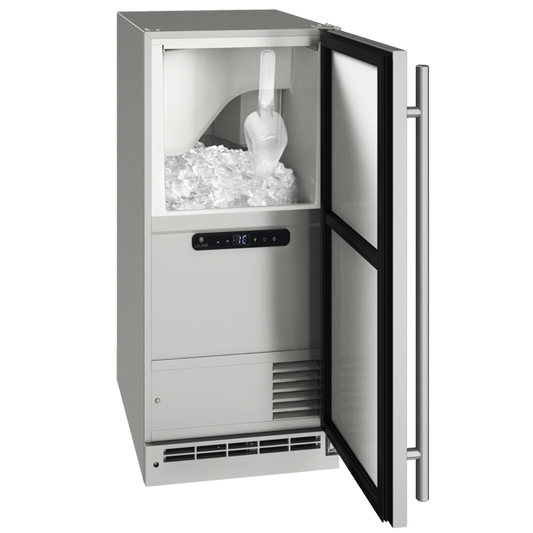U-Line Outdoor Clear Ice Machine 15" Pump Reversible Hinge Stainless 115v
