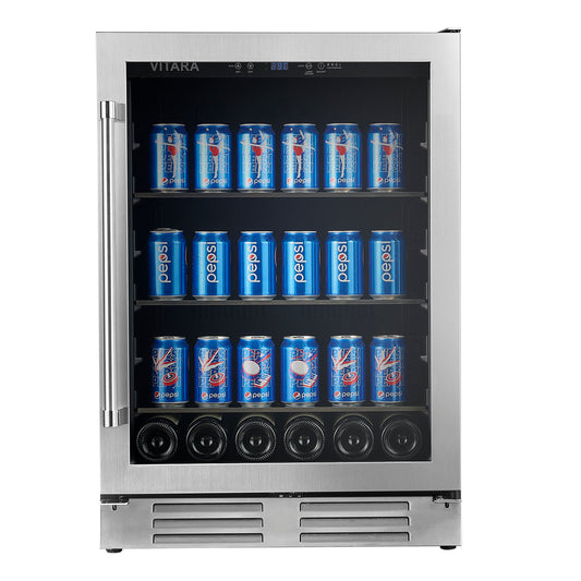 Vitara 24 Inch Width 108 Can Beverage Center (VBBW1080S)