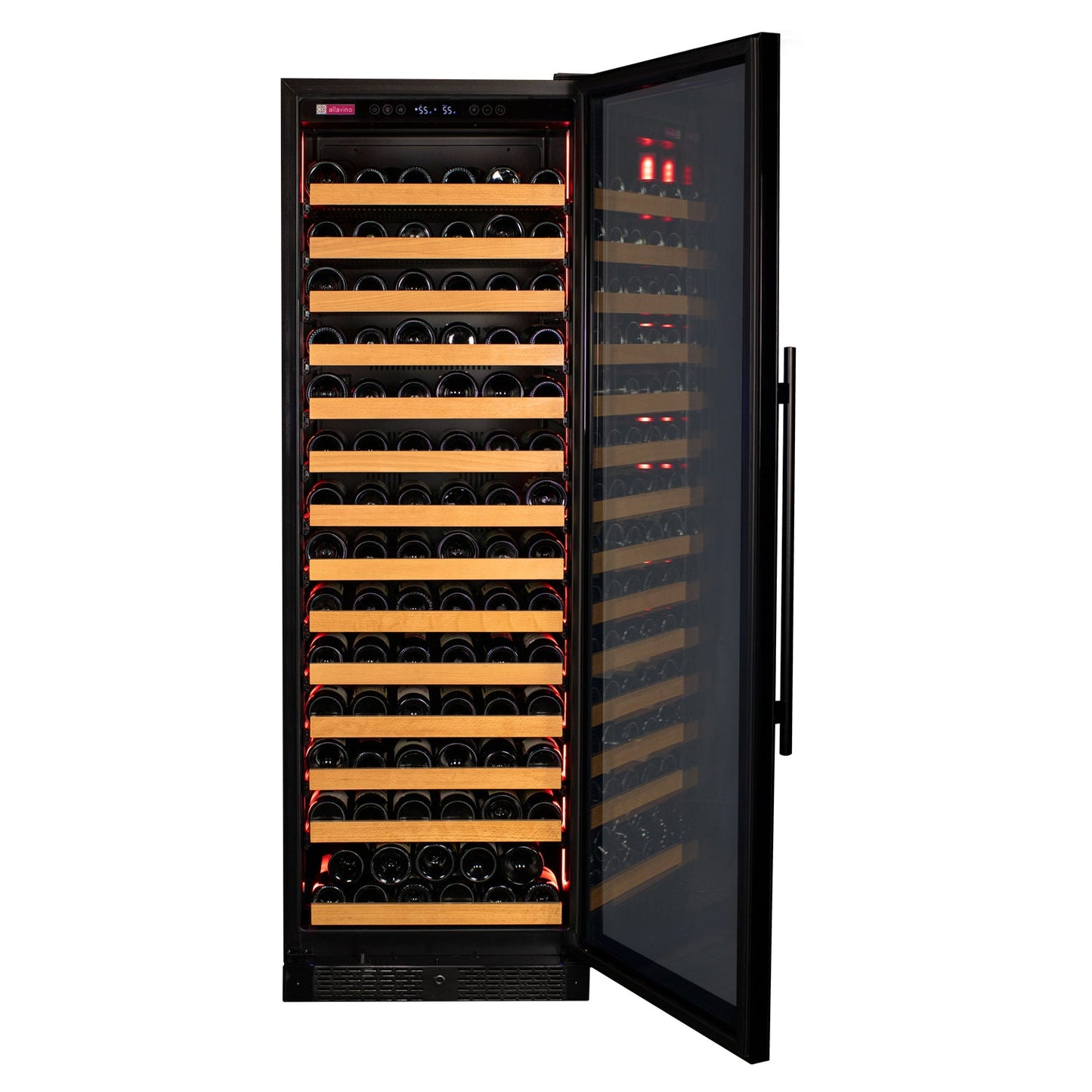Allavino VSW16371S-1SL Reserva Series 163 Bottle 71" Tall Single Zone Right Hinge Black Glass Door Wine Refrigerator