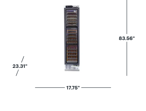 Kucht - 18-in Built-in Panel Ready Three Zones Wine Cooler - Stainless Steel