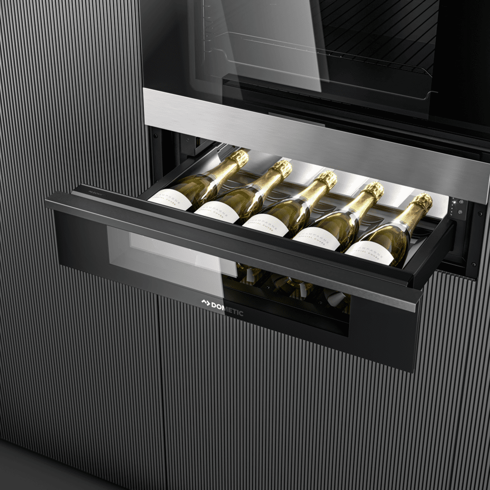 Dometic DrawBar 5S Compact Wine Cooler, 5 Bottles, Clear Glass Door