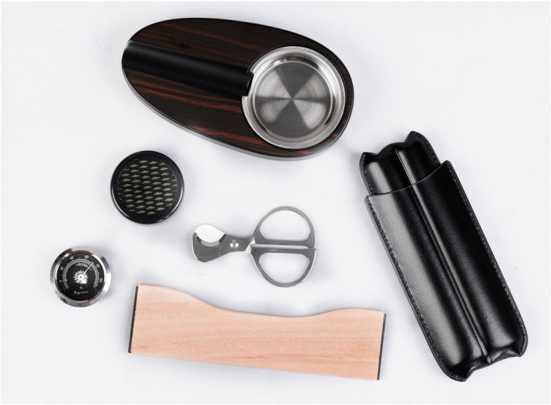 Prestige Import Group 50 Ct. Ebony Humidor Gift Set w/ Matching Accessories